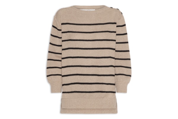 Blusão Feminino Malha Tricot - Bege