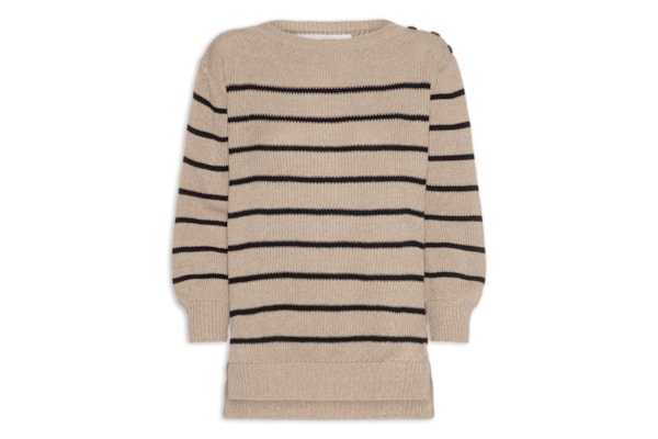 Blusão Feminino Malha Tricot - Bege