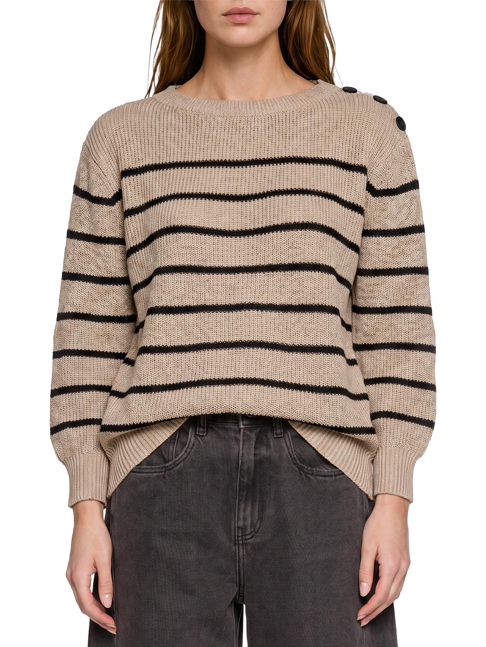 Blusão Feminino Malha Tricot Bege Lez A Lez