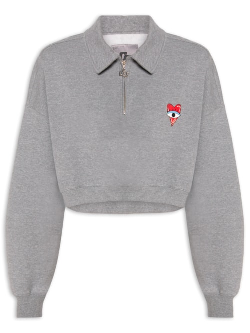 Blusão Feminino Moletom – Cinza