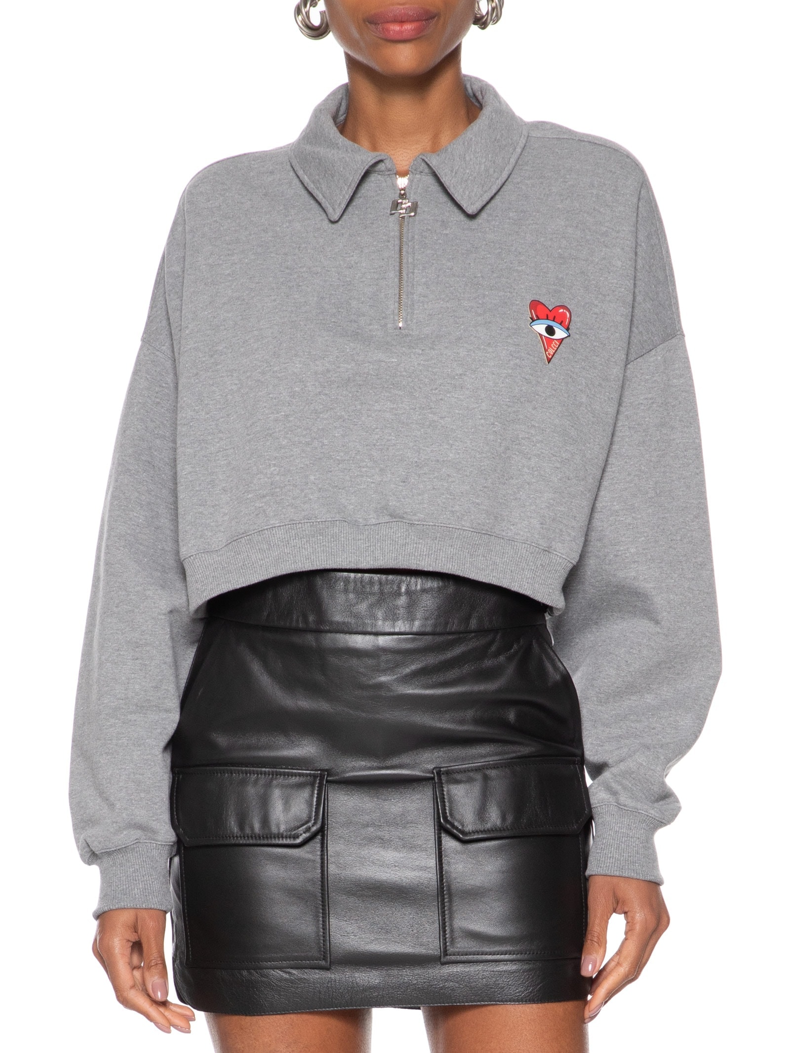 Blusão Feminino Moletom Cinza Colcci