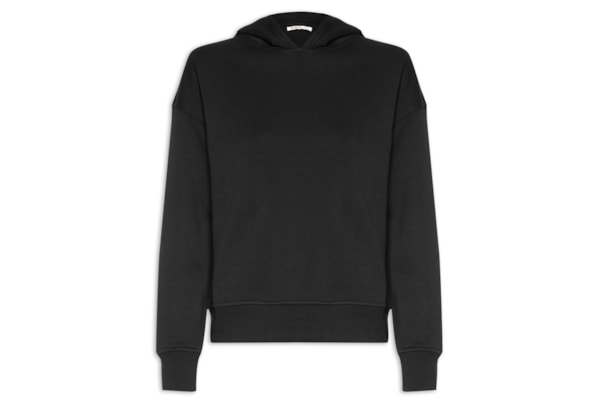 Blusão Feminino Moletom Com Capuz – Preto