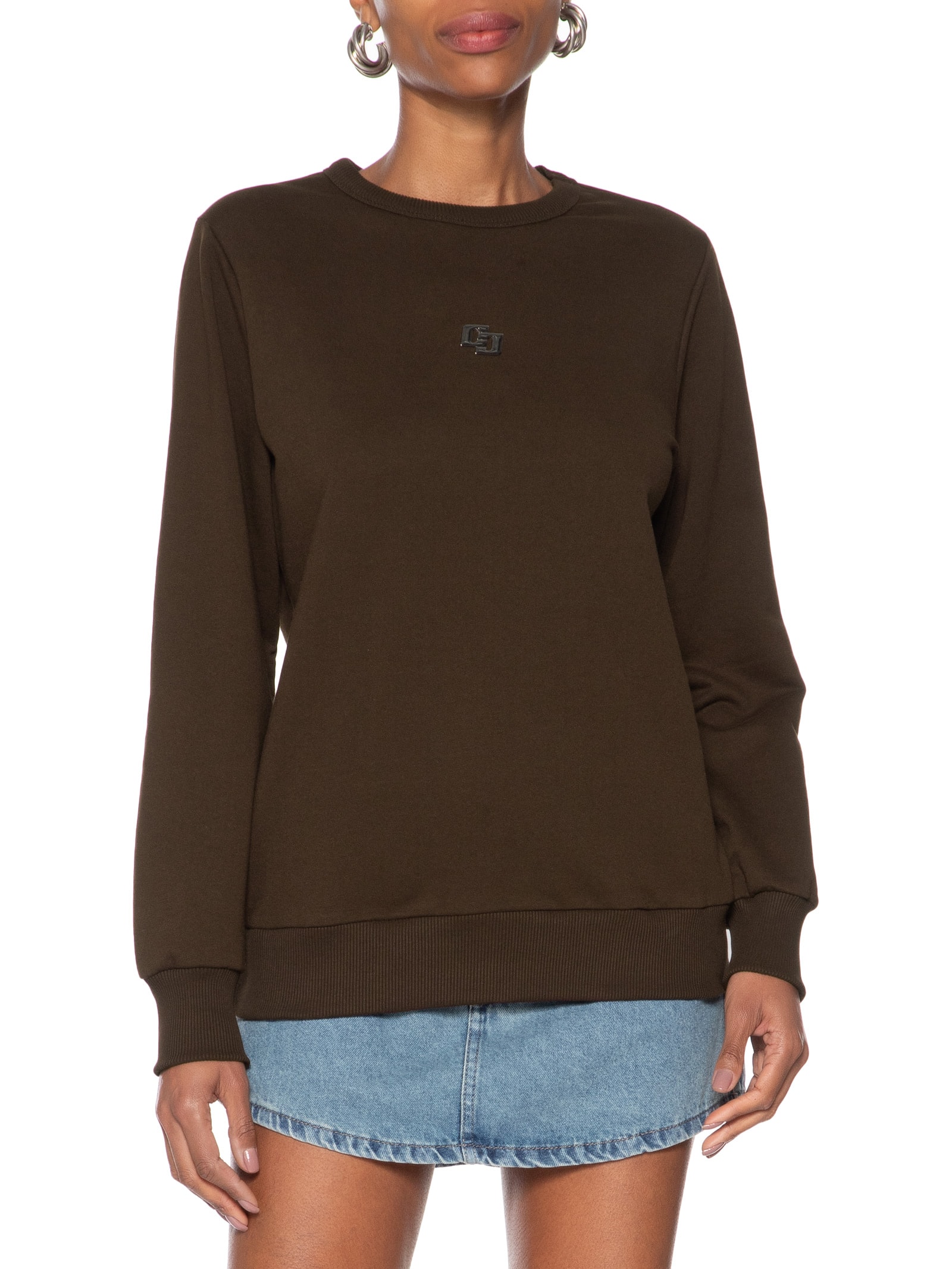 Blusão Feminino Moletom Marrom Colcci