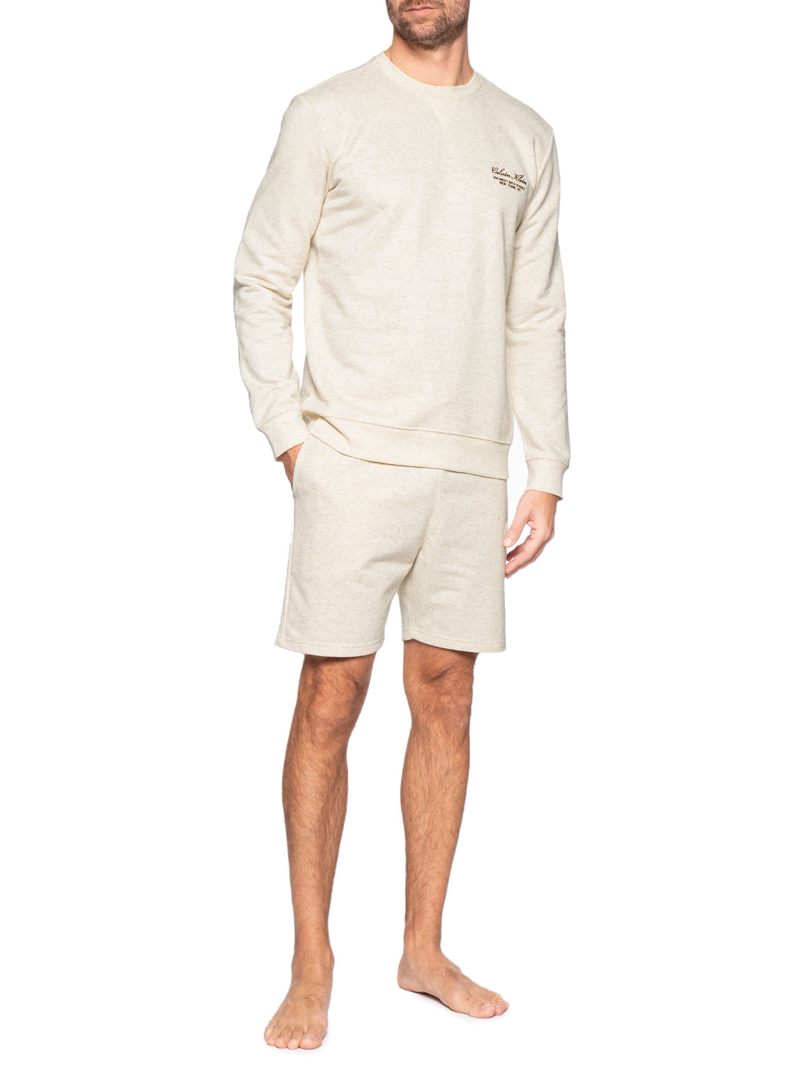 Blusão Masculino Bordado Icon Script  – Bege Calvin Klein Underwear