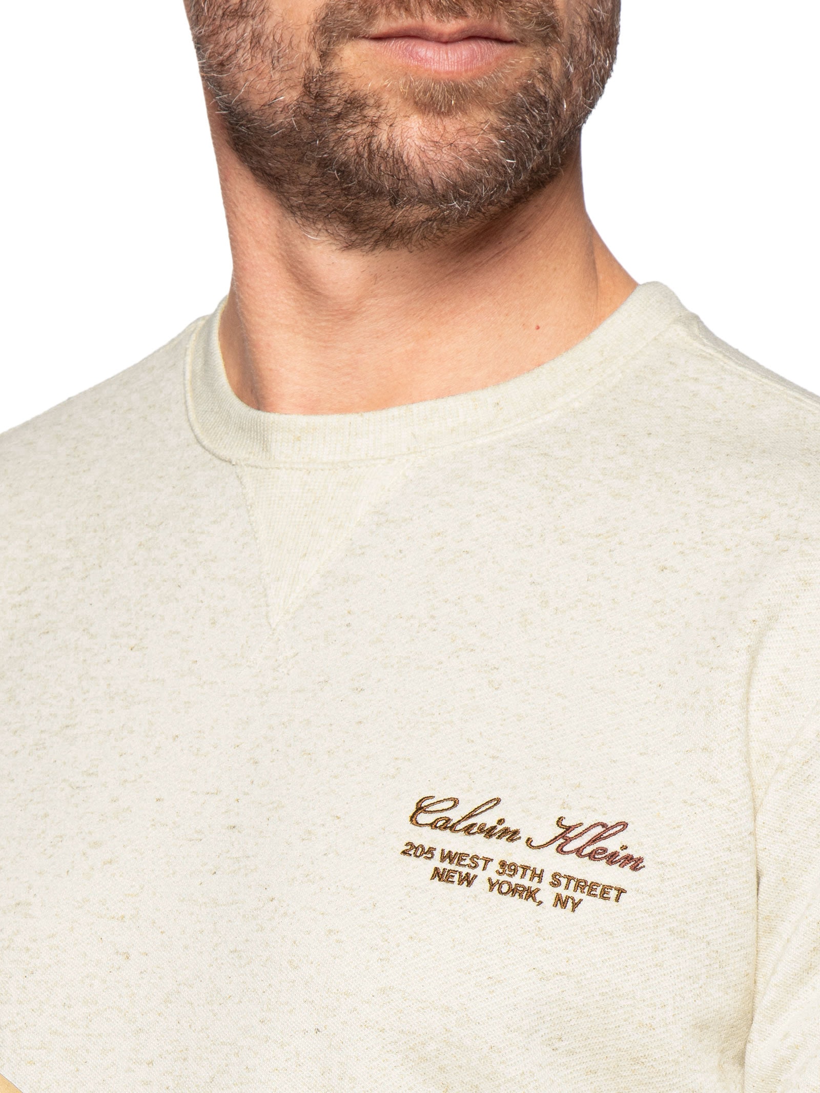 Blusão Masculino Bordado Icon Script  – Bege Calvin Klein Underwear