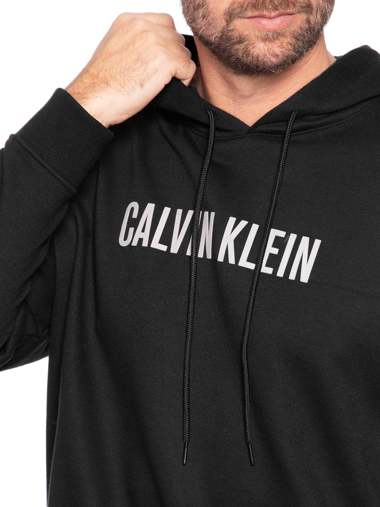 Blusão Masculino De Moletom Com Capuz Intense Power Preto Calvin Klein Underwear