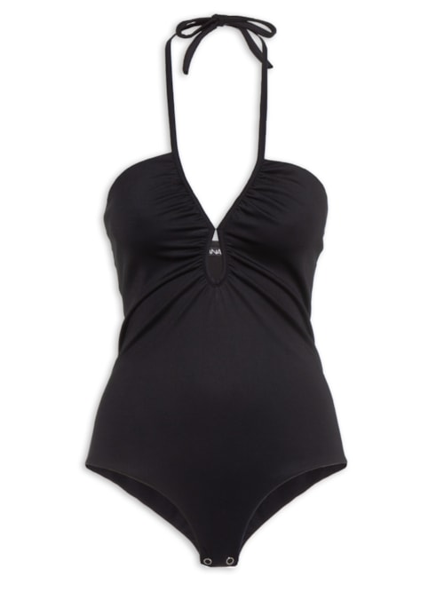 Body Abertura Franzido – Preto