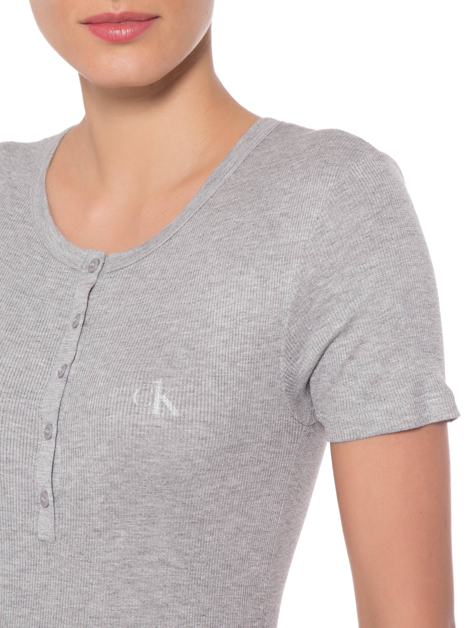 Body Abotoamento One Rib Cinza Calvin Klein Underwear