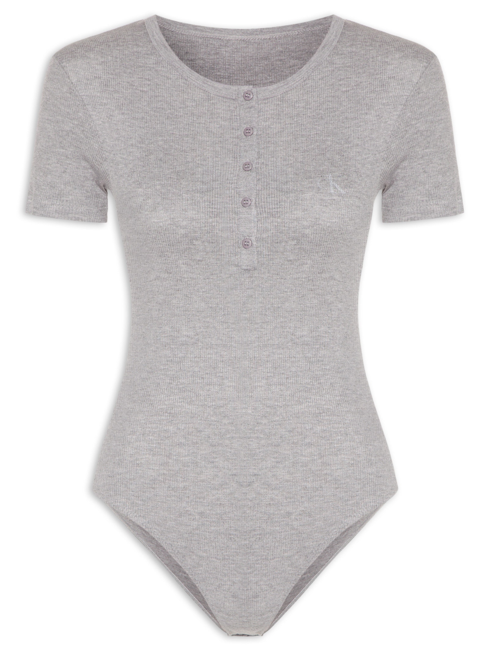 Body Abotoamento One Rib Cinza Calvin Klein Underwear