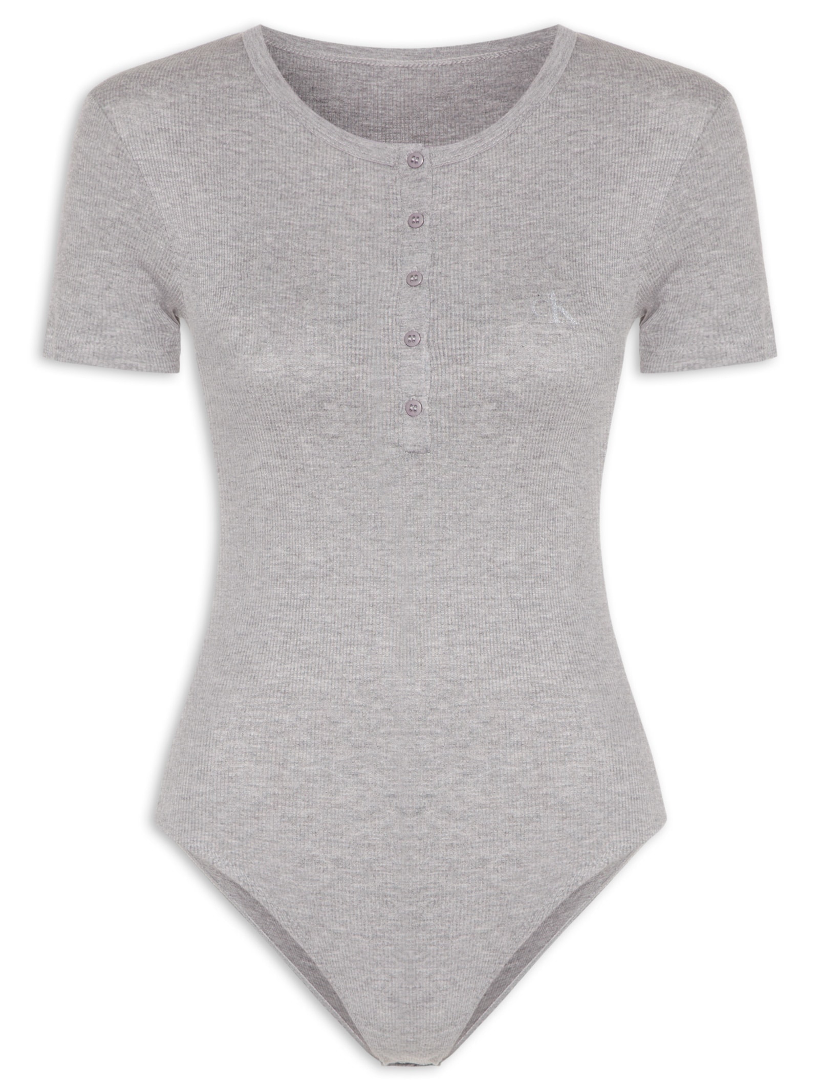 Body Abotoamento One Rib Cinza Calvin Klein Underwear