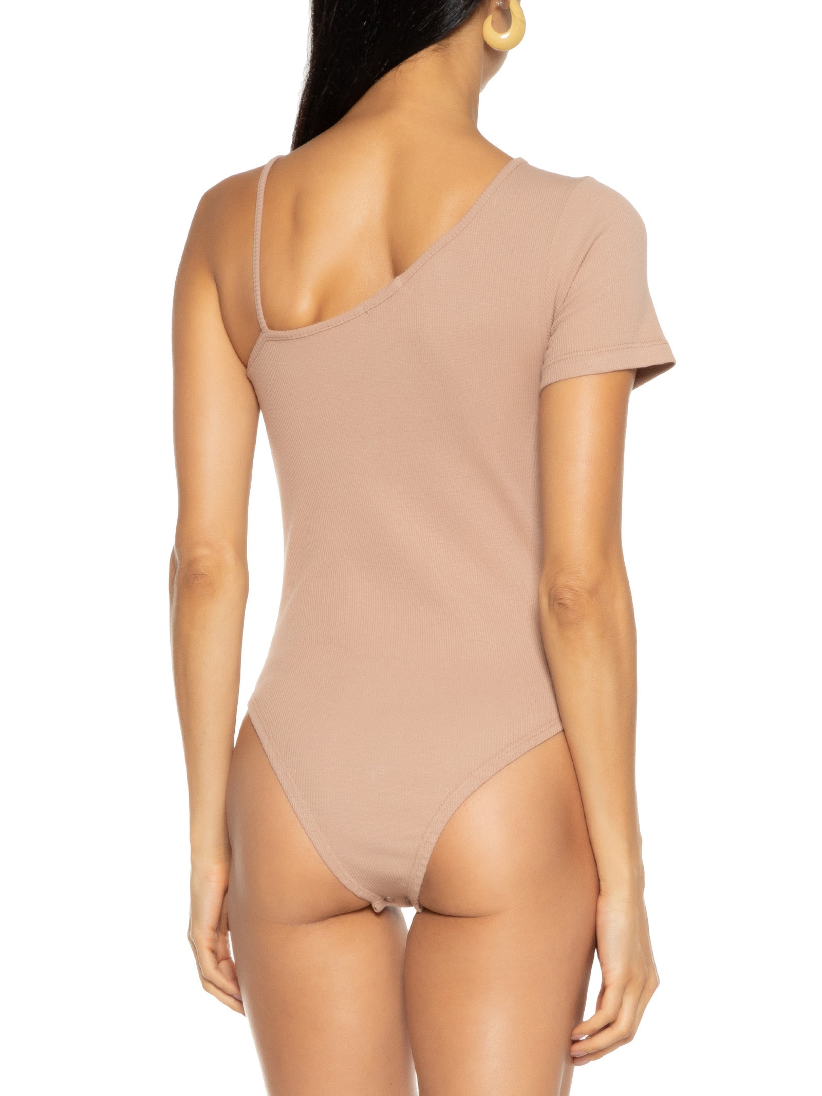 Body Assimétrico Detalhe Rolote Bege Basiq