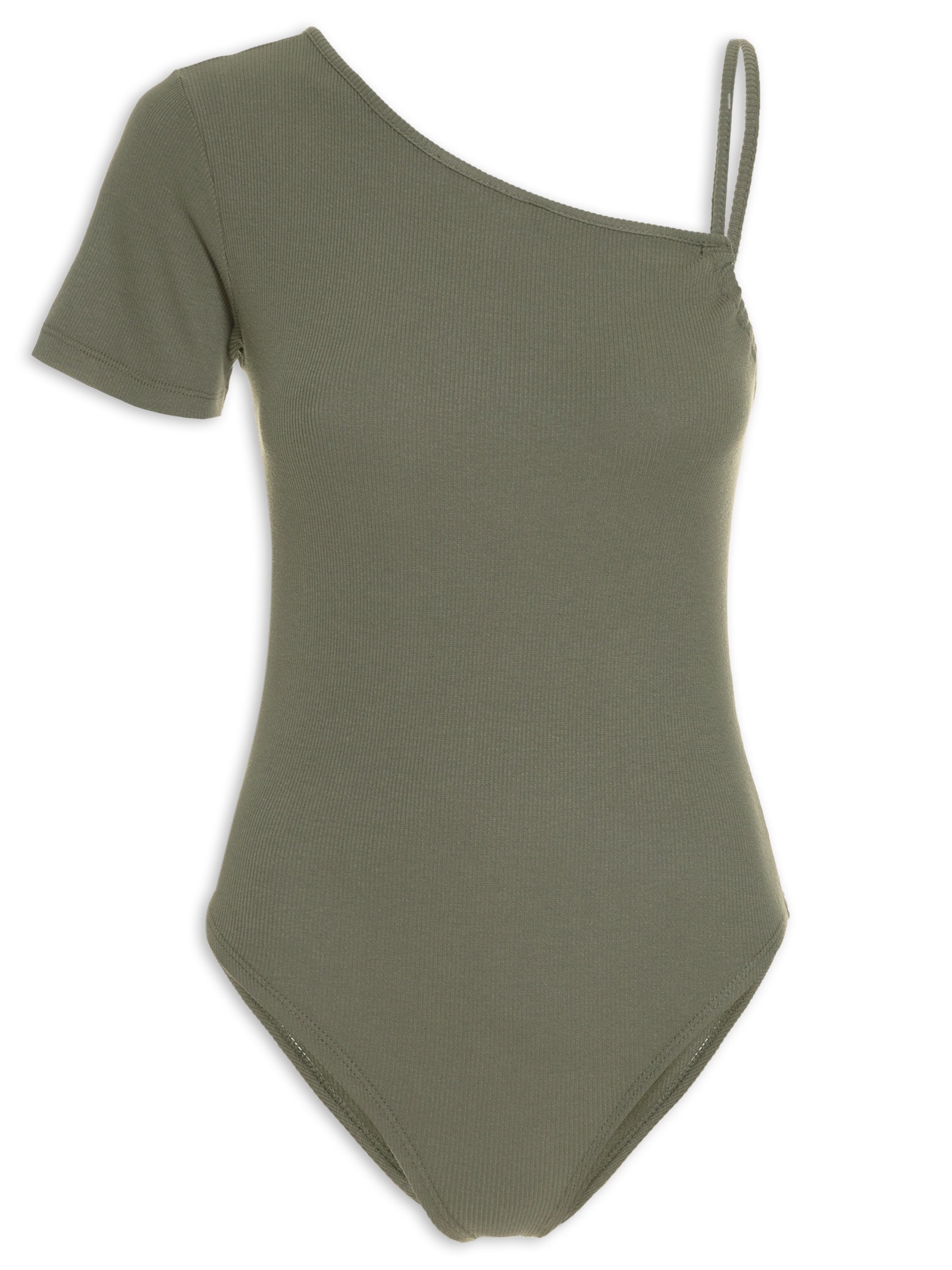 Body Assimétrico Detalhe Rolote Verde Basiq