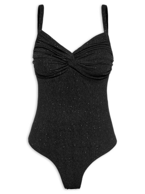 Body Busto Torcido Brilho – Preto