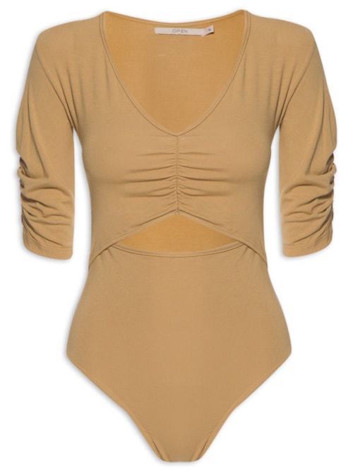 Body Canelado - Bege