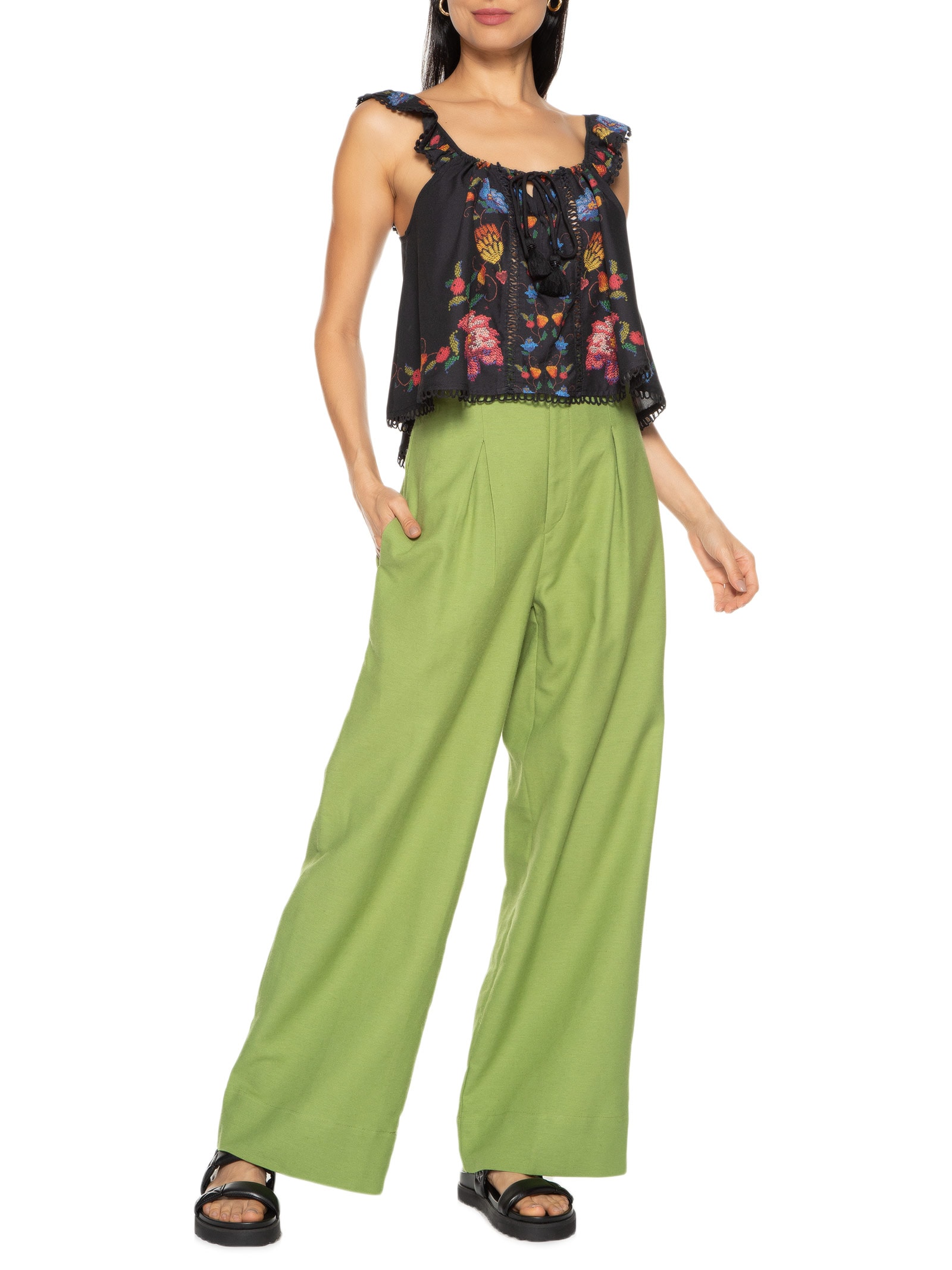 Body Com Decote Halter Amarelo Farm