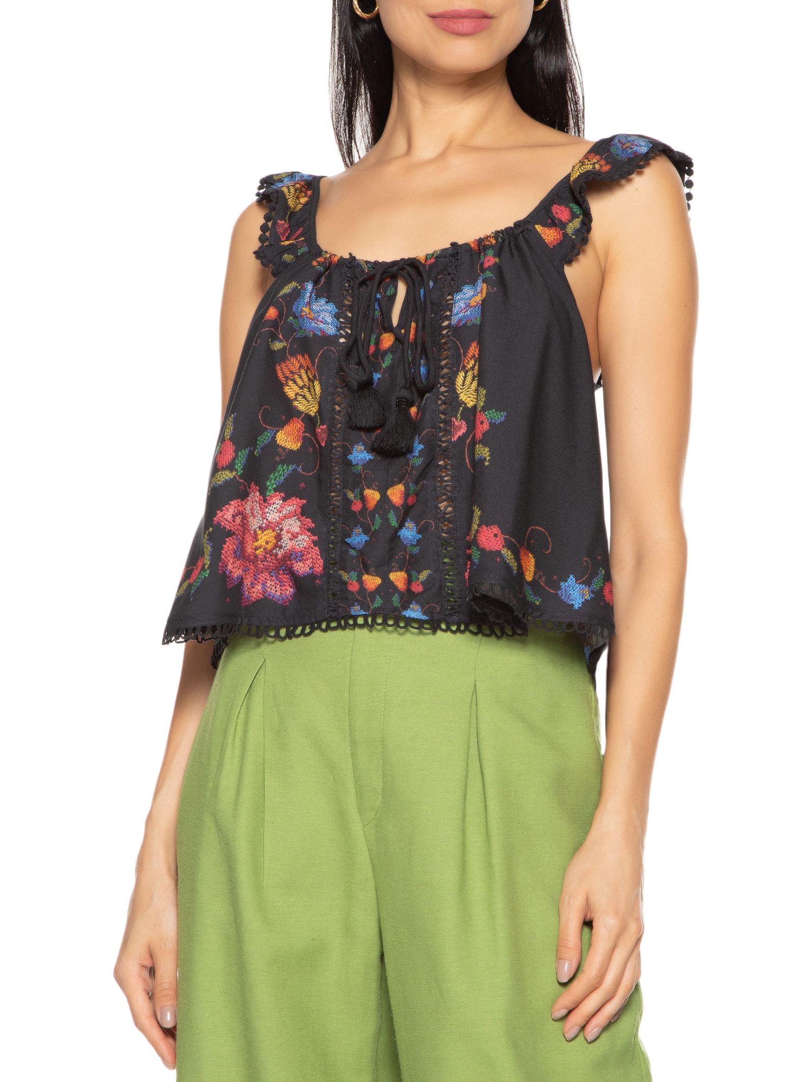 Body Com Decote Halter Amarelo Farm