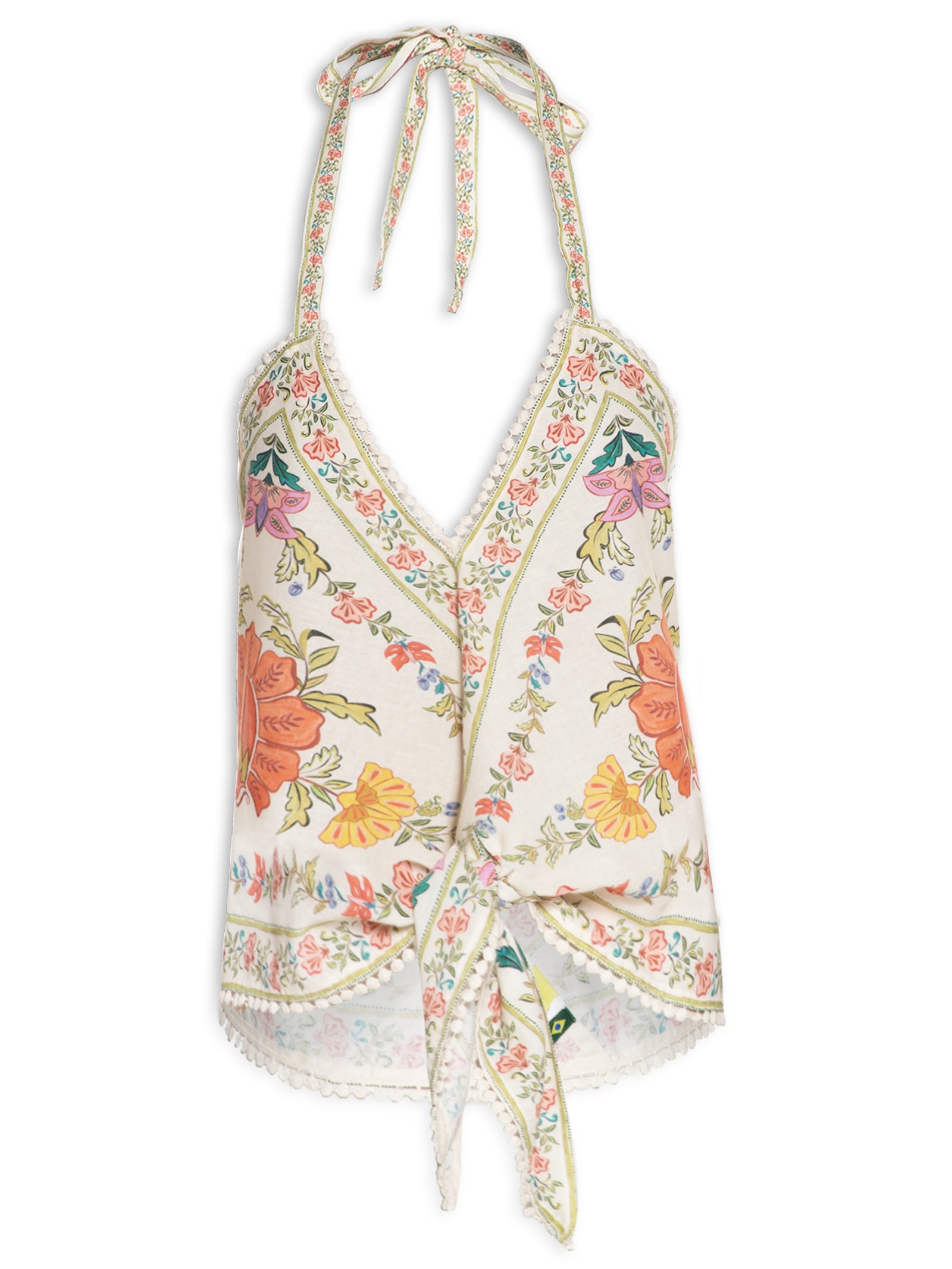 Body Com Decote Halter Amarelo Farm