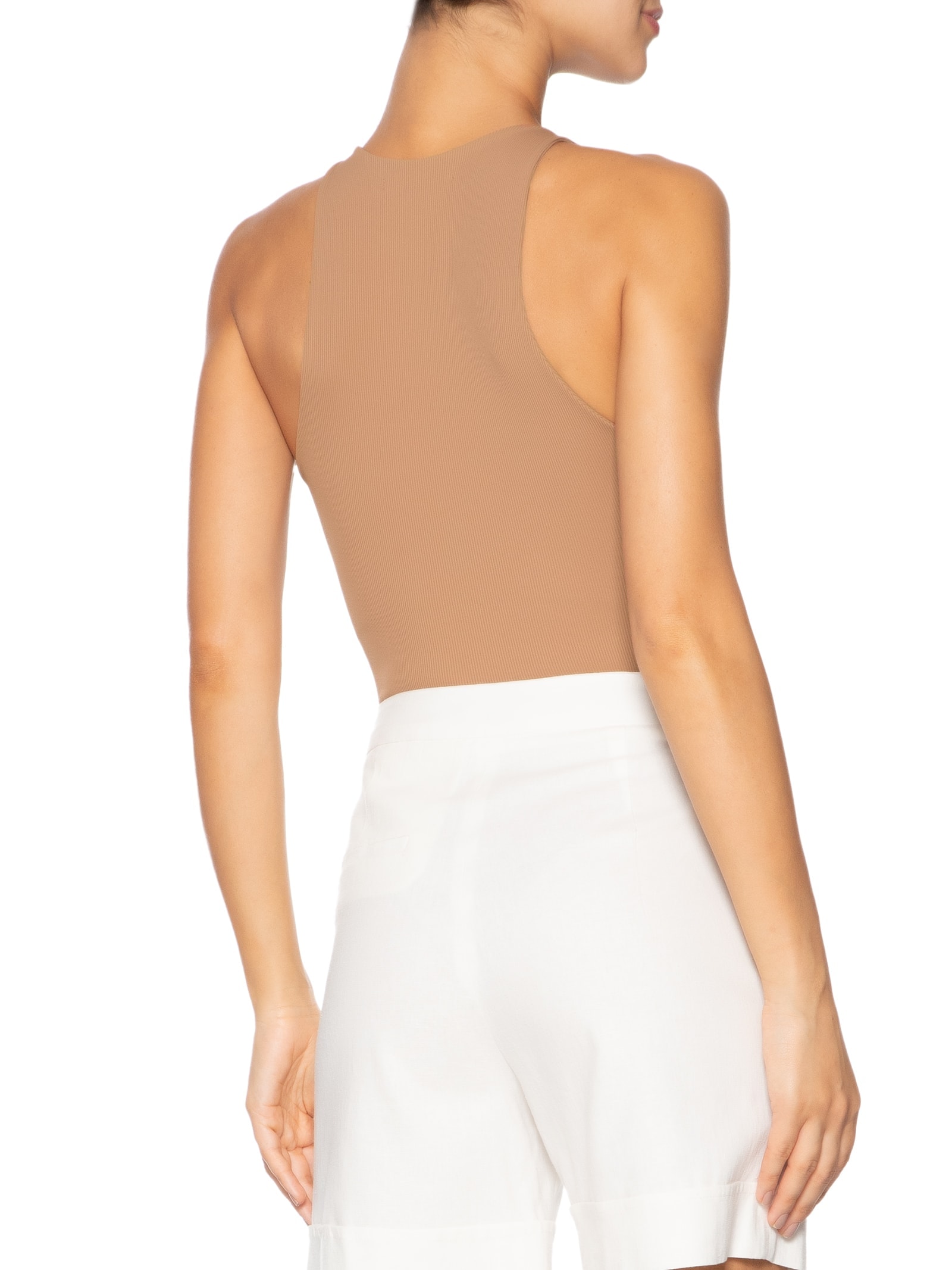 Body Com Decote Halter Marrom '2Essential