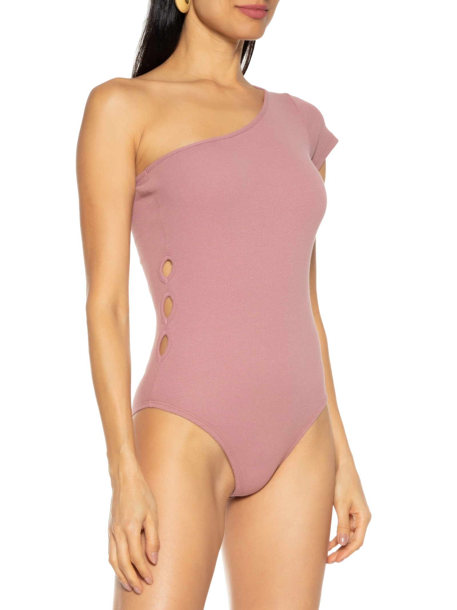 Body Com Detalhe Abertura Lateral Rosa Basiq