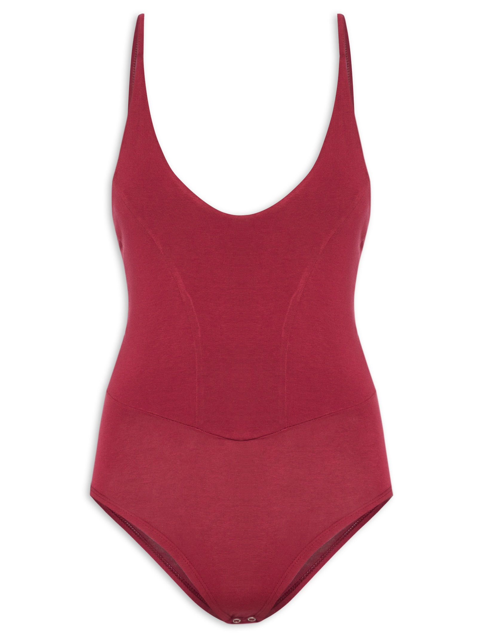 Body Com Recortes Centrais Vermelho Basiq