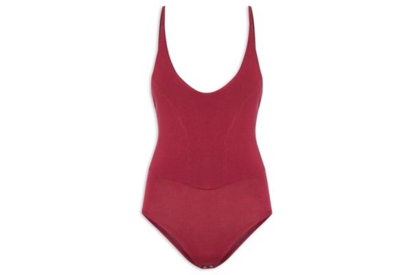 Body Com Recortes Centrais - Vermelho