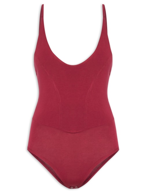 Body Com Recortes Centrais – Vermelho