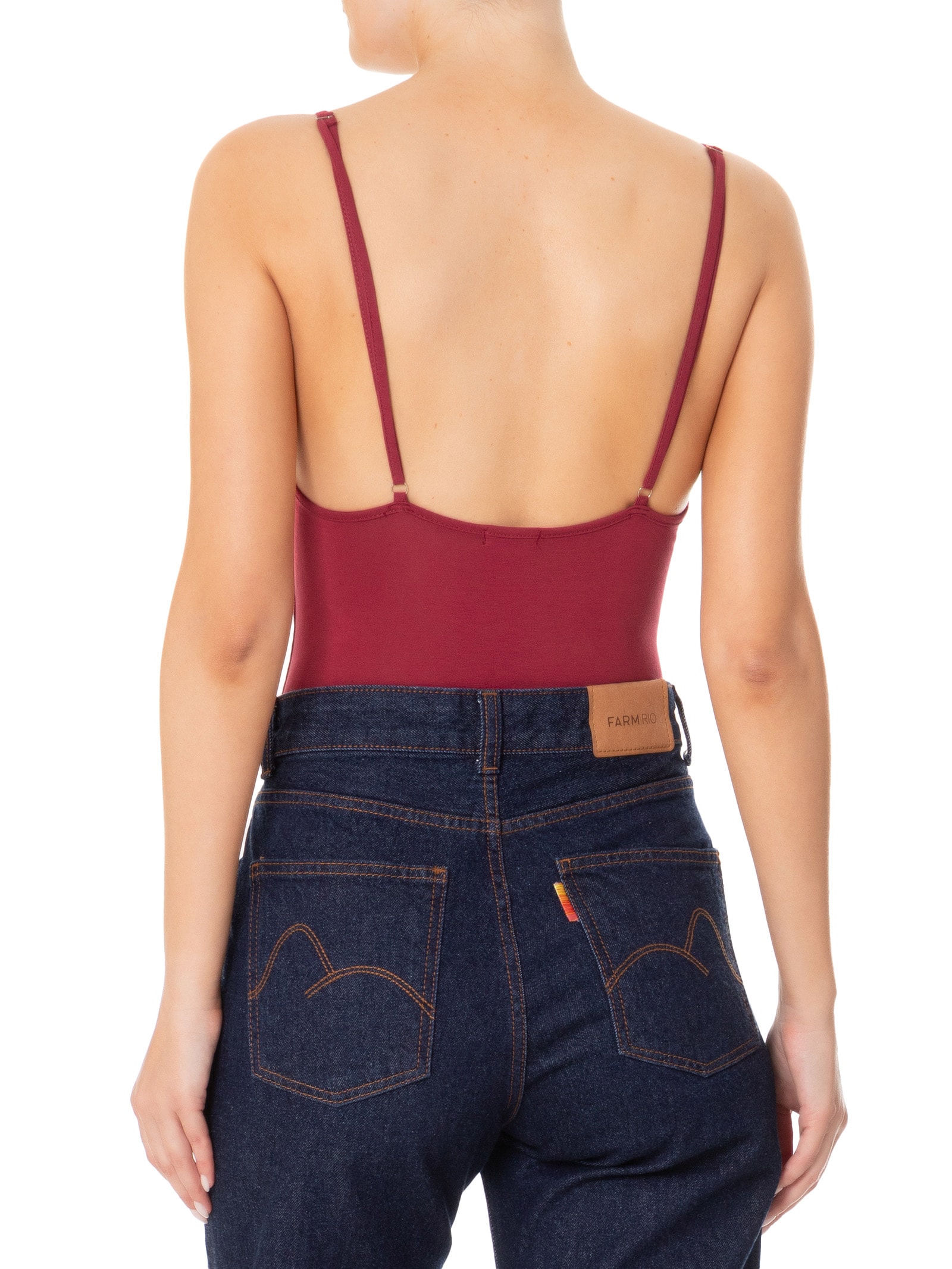 Body Com Recortes Centrais Vermelho Basiq