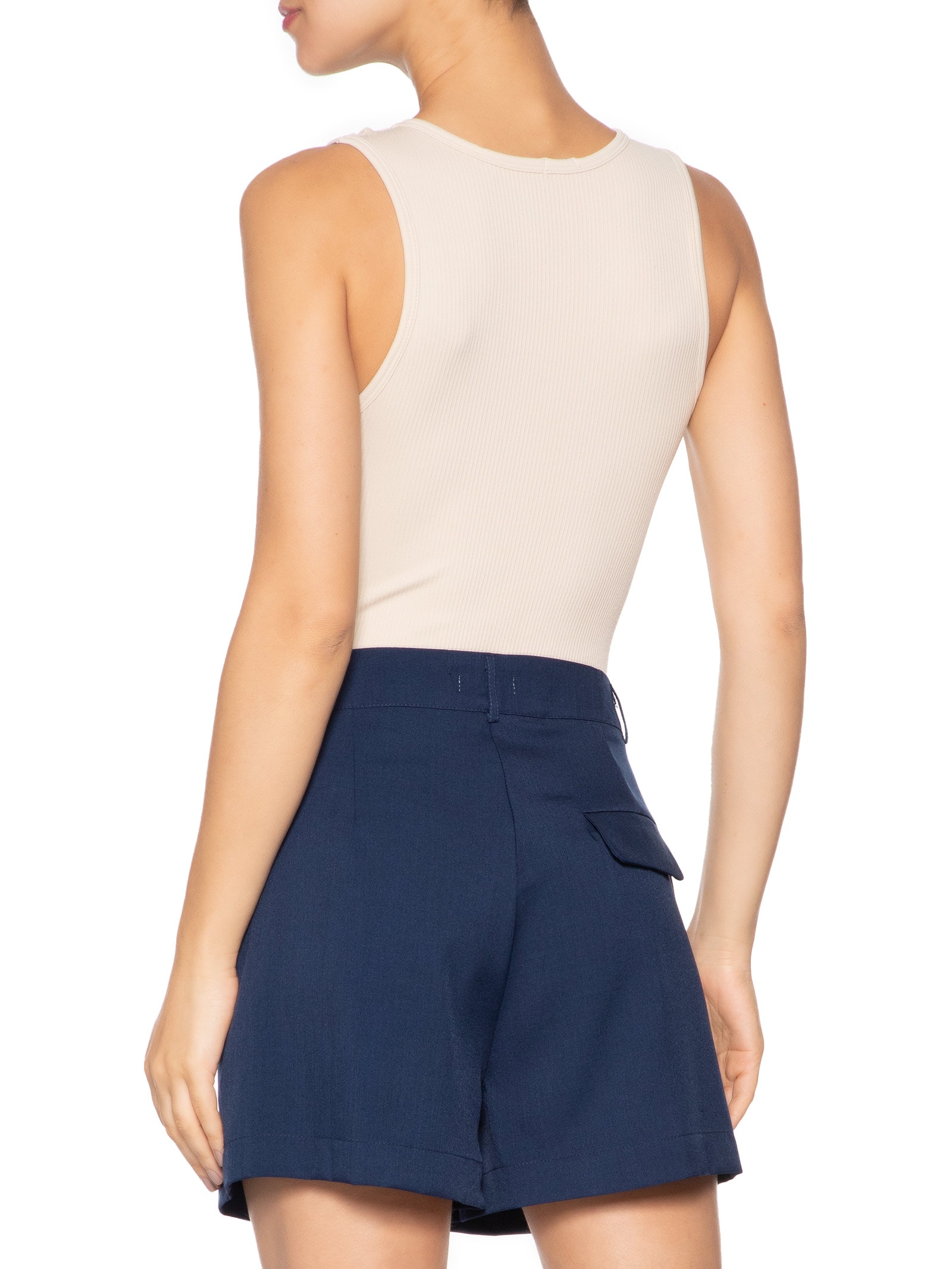 Body Comfy Sem Costura Decote Careca Bege Basiq