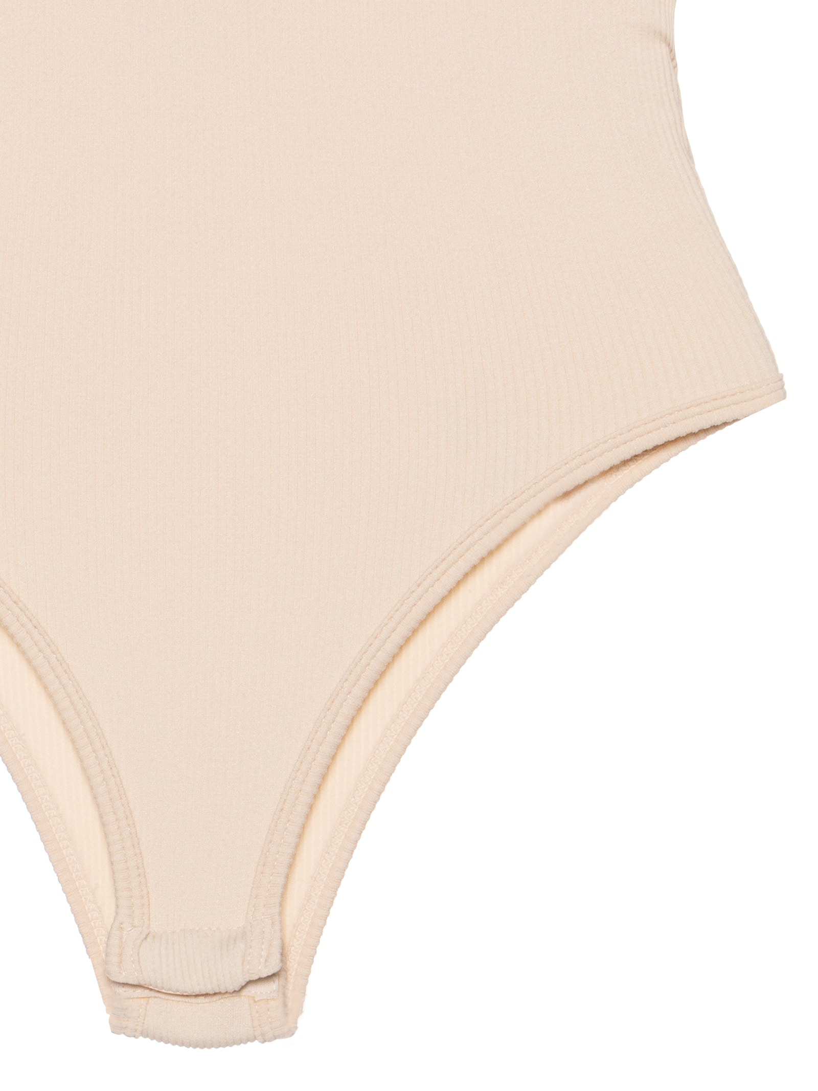 Body Comfy Sem Costura Decote Careca Bege Basiq