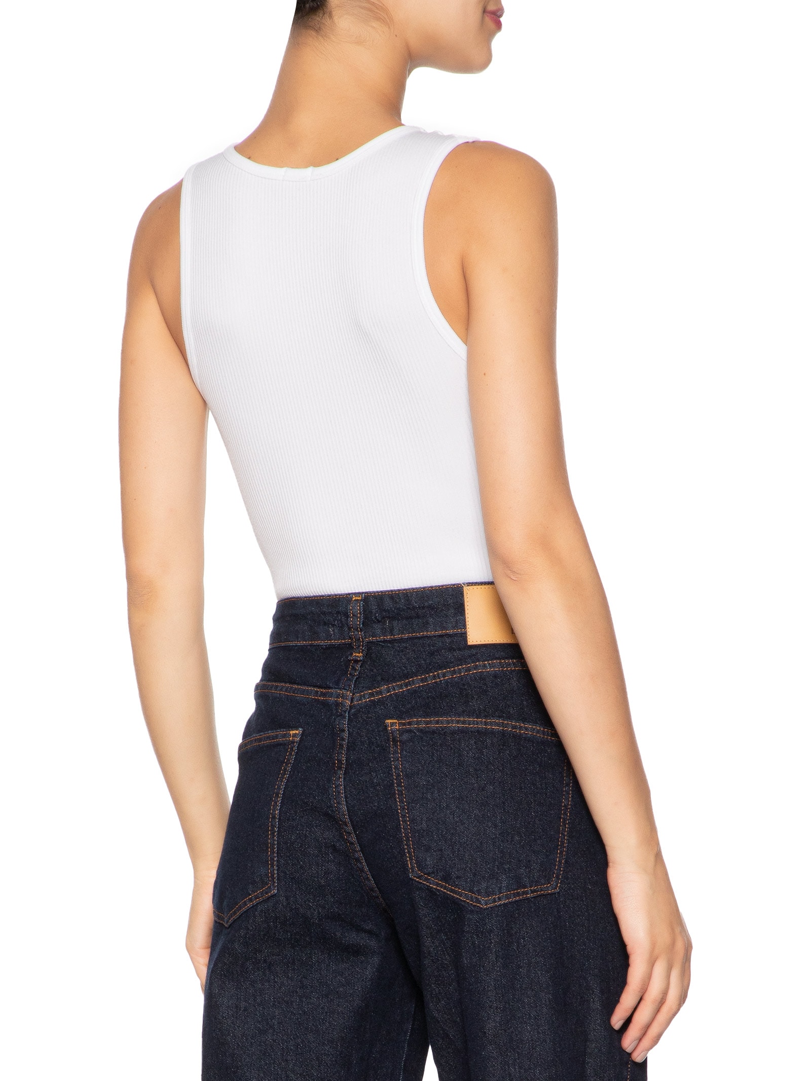 Body Comfy Sem Costura Decote Careca Branco Basiq