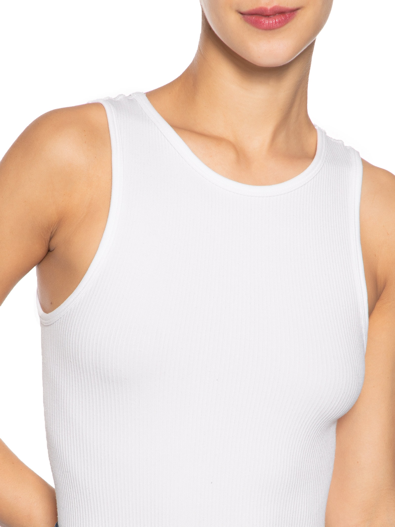 Body Comfy Sem Costura Decote Careca Branco Basiq