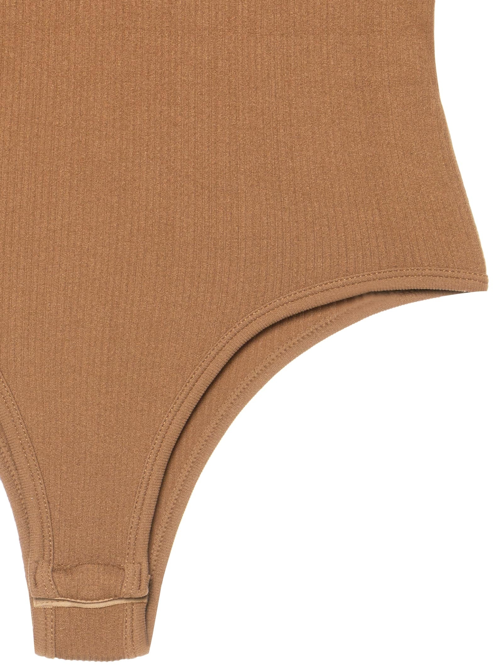 Body Comfy Sem Costura Decote Careca Marrom Basiq