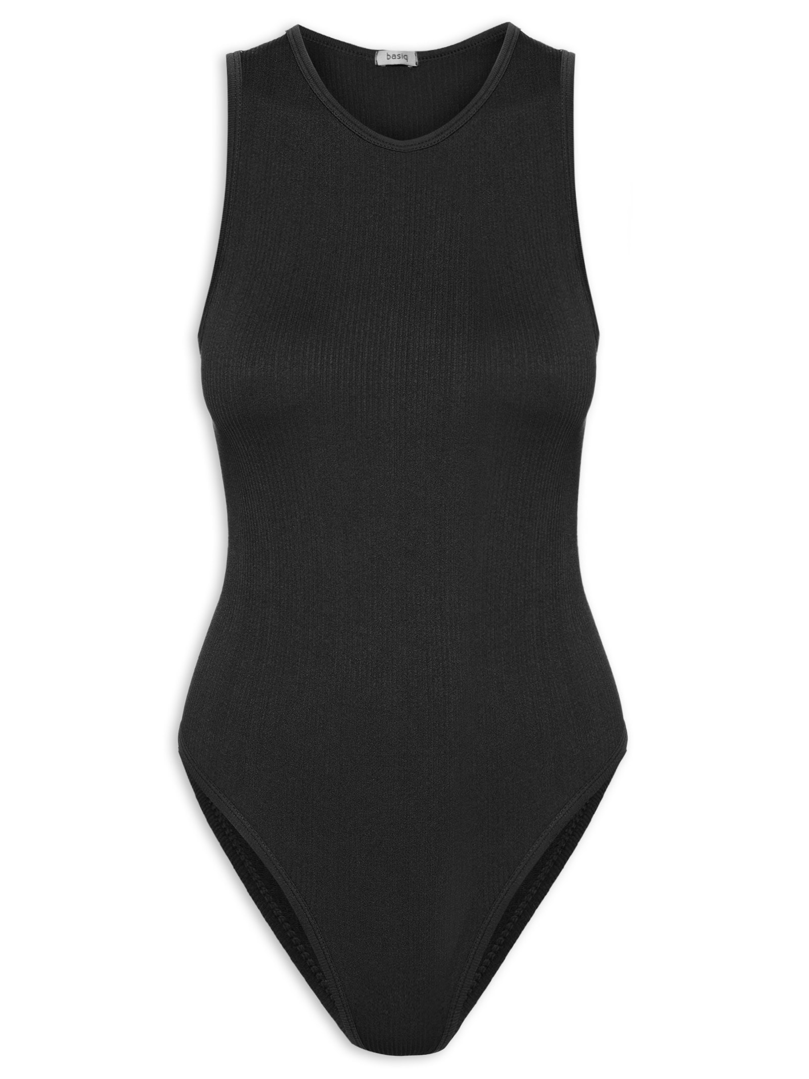 Body Comfy Sem Costura Decote Careca Preto Basiq