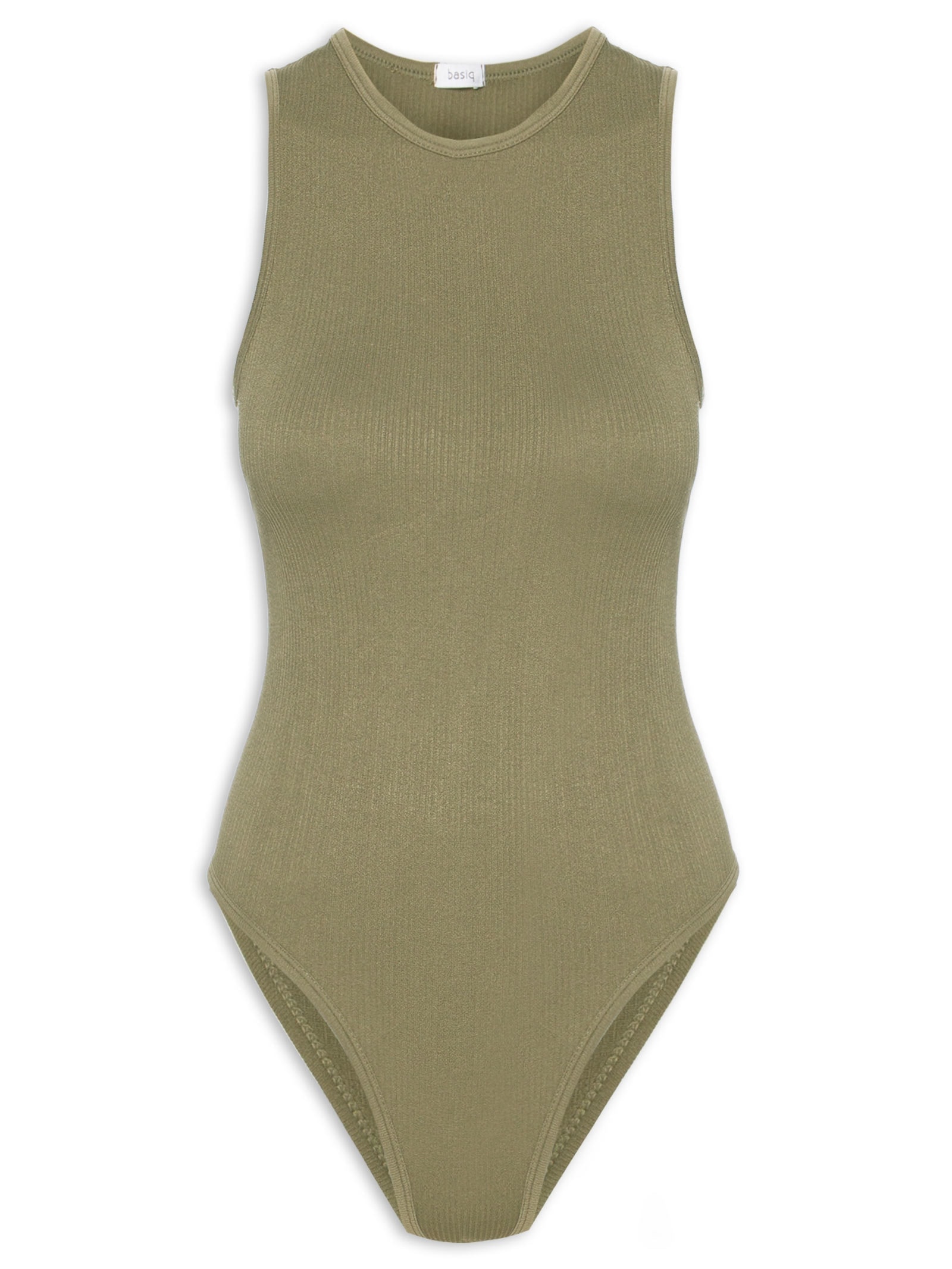 Body Comfy Sem Costura Decote Careca Verde Basiq