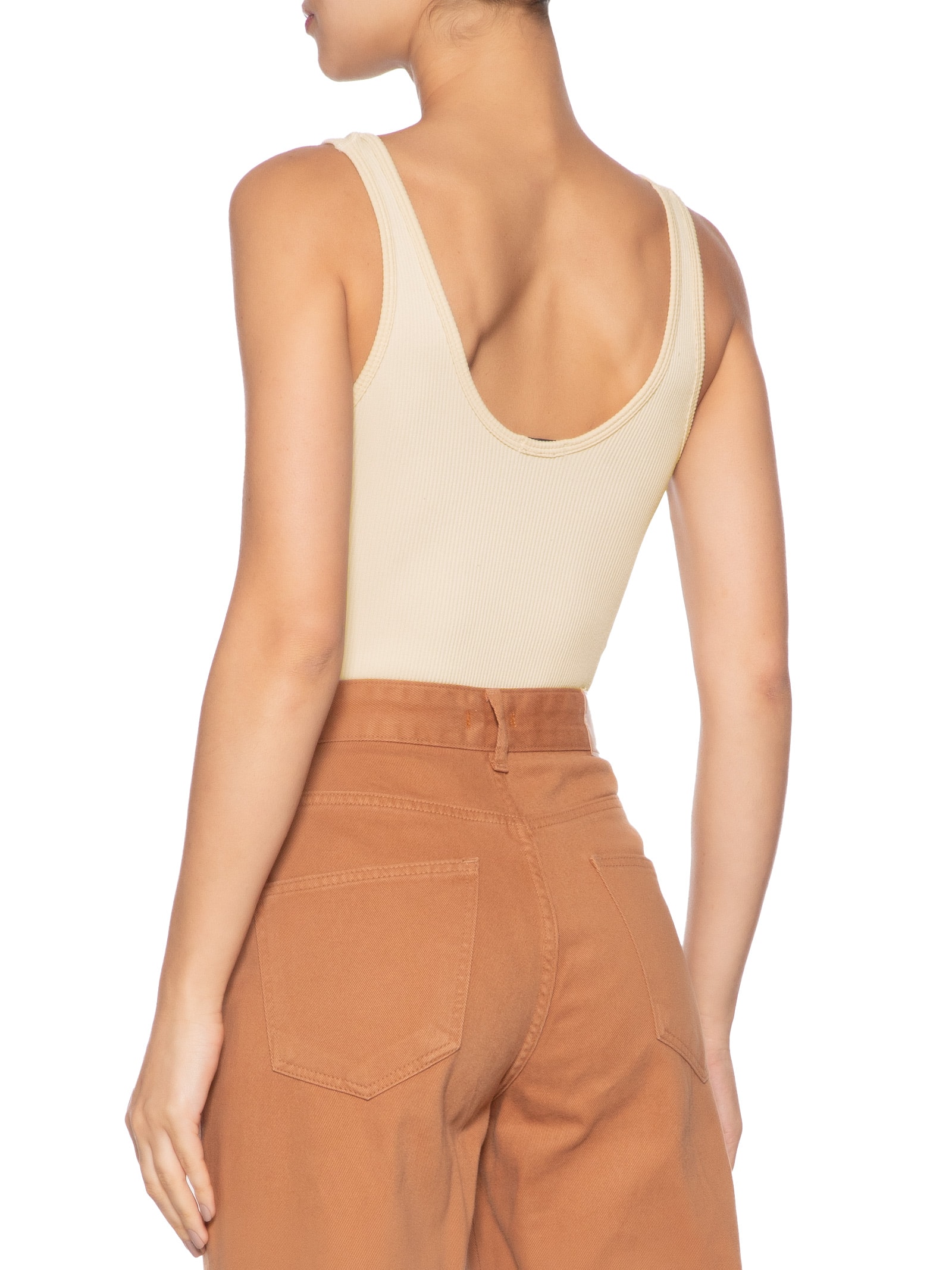 Body Comfy Sem Costura Decote U Bege Basiq