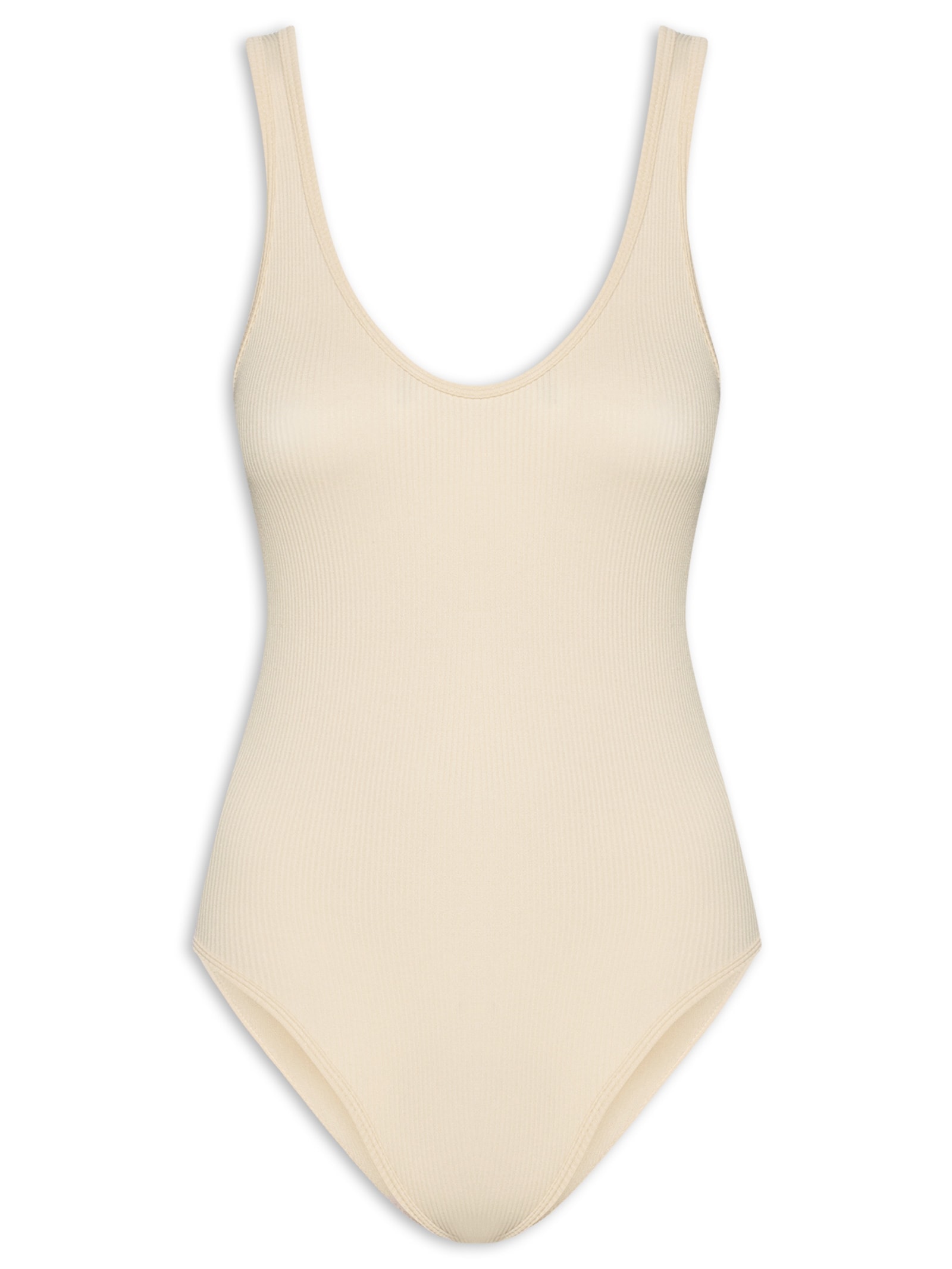 Body Comfy Sem Costura Decote U Bege Basiq