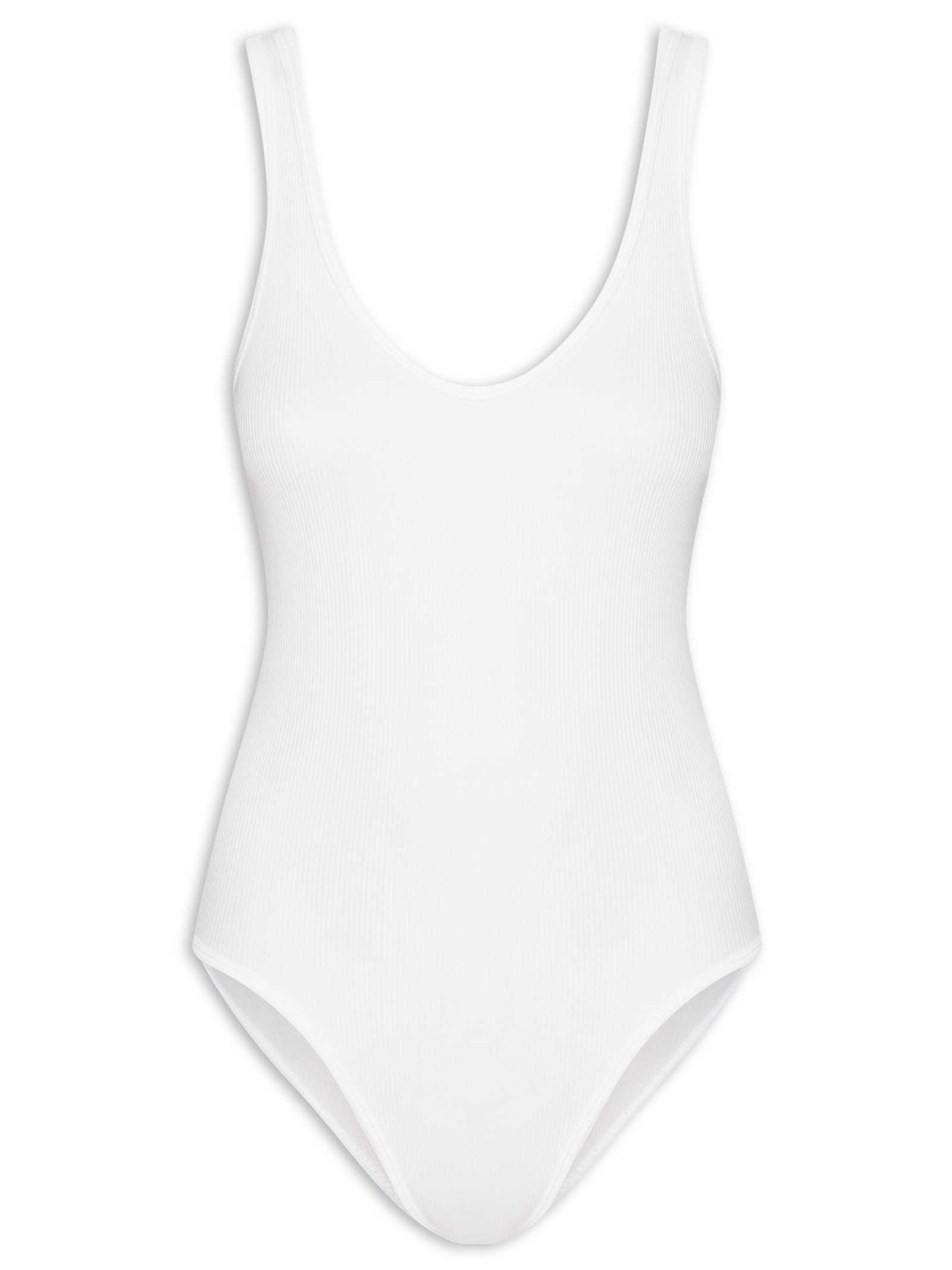 Body Comfy Sem Costura Decote U Branco Basiq