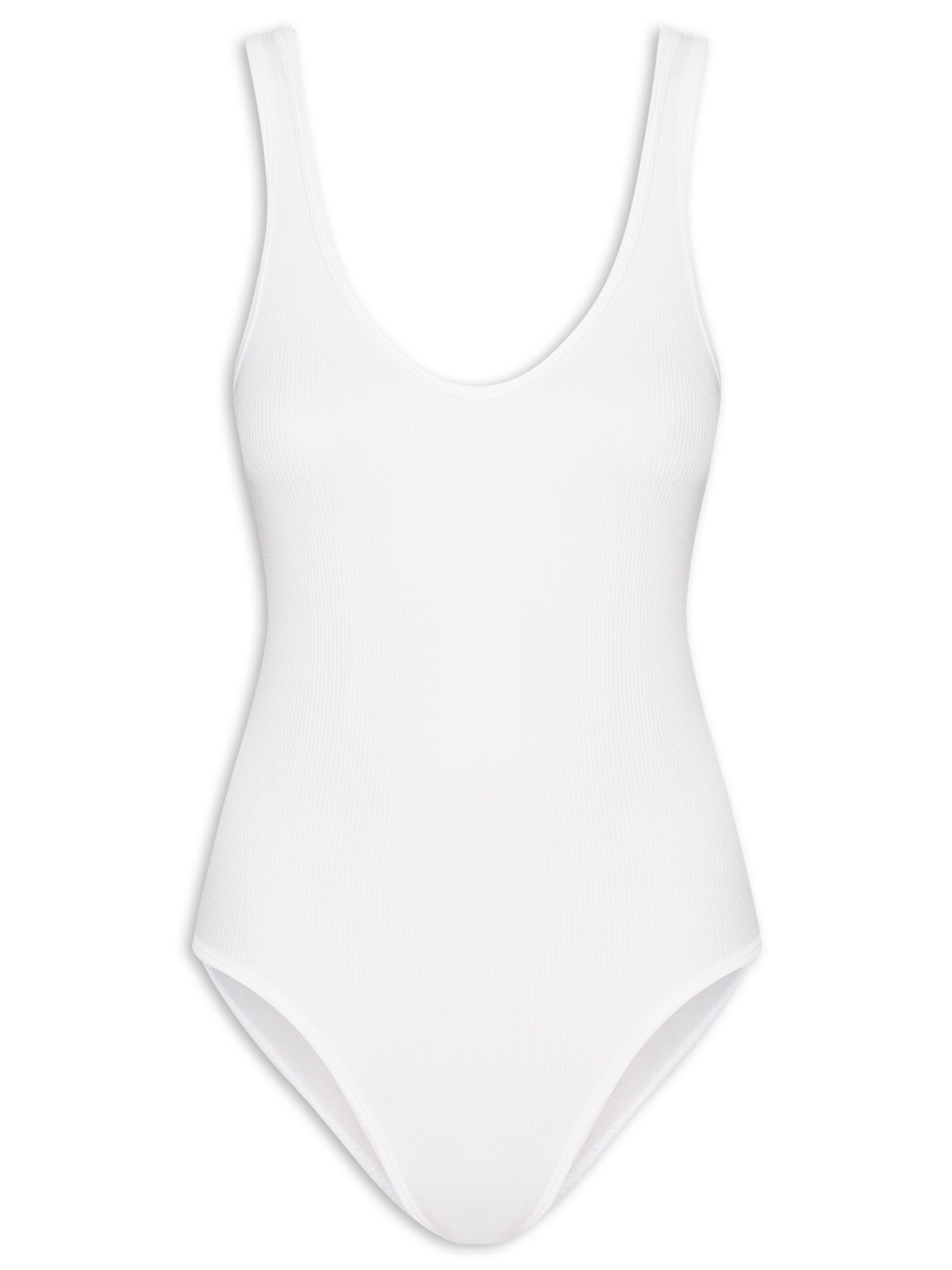 Body Comfy Sem Costura Decote U Branco Basiq