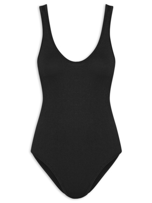 Body Comfy Sem Costura Decote U – Preto