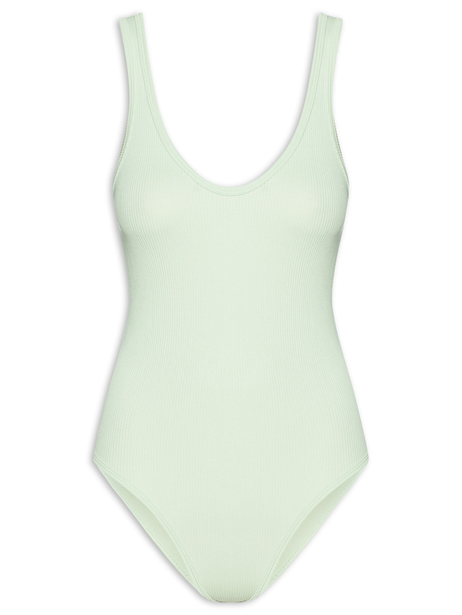 Body Comfy Sem Costura Decote U Verde Basiq