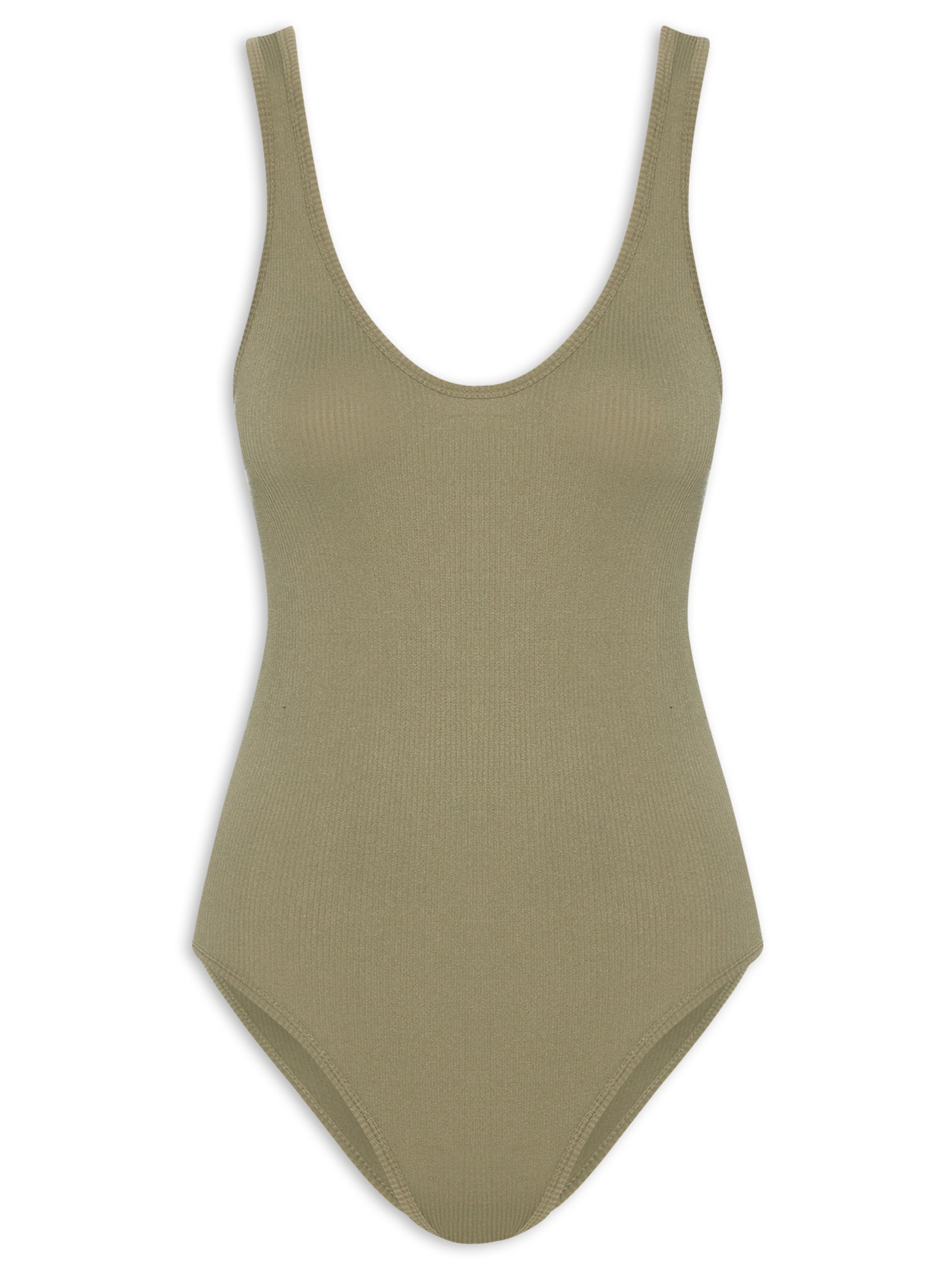 Body Comfy Sem Costura Decote U Verde Basiq