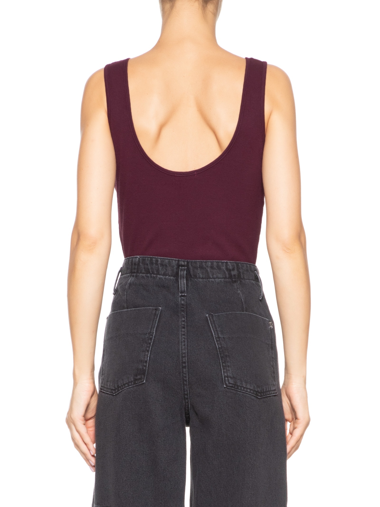 Body Costas Decotada Vinho Basiq