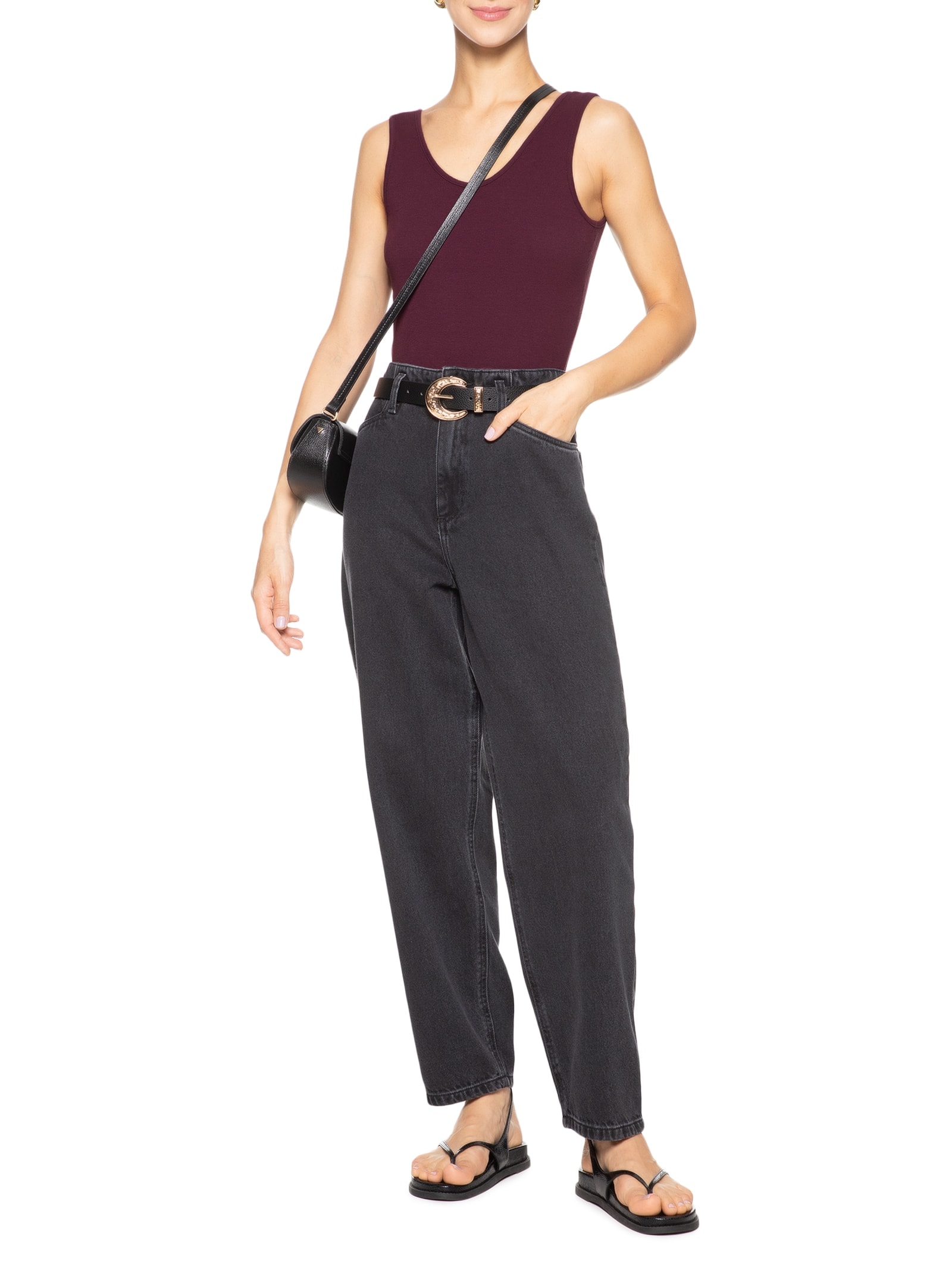 Body Costas Decotada Vinho Basiq