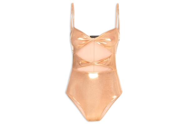 Body Cut Out Carnaval Metalizado - Dourado