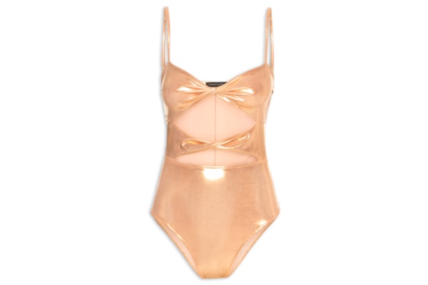 Body Cut Out Carnaval Metalizado - Dourado