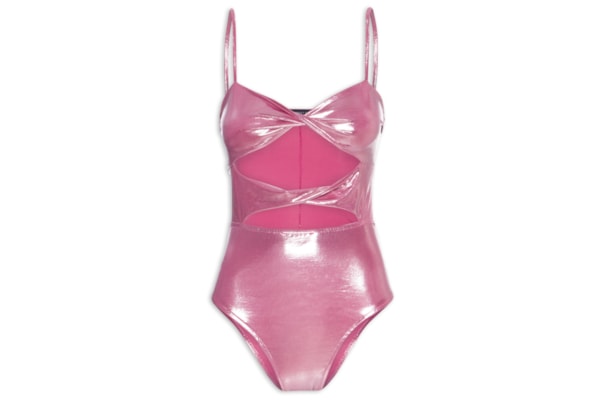Body Cut Out Carnaval Metalizado - Rosa