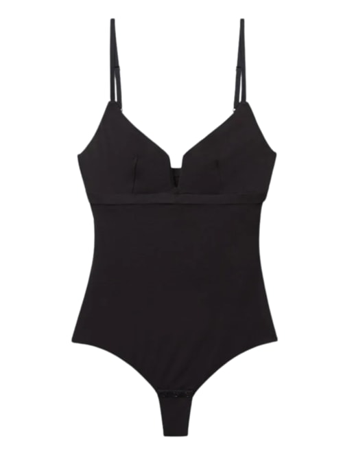 Body De Alça Fina Em Fresh Bamboo – Preto