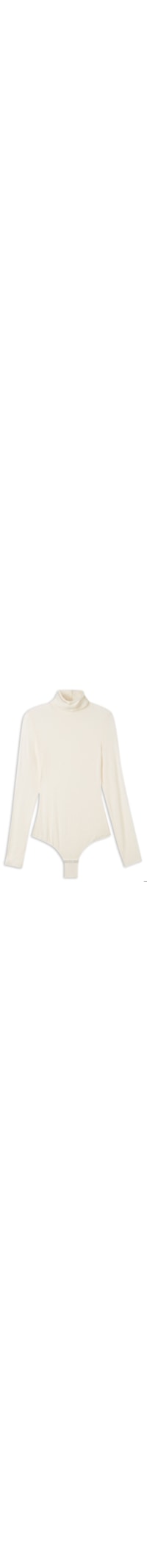 Body De Gola Alta Em Modal Ultralight Com Cashmere - Off White
