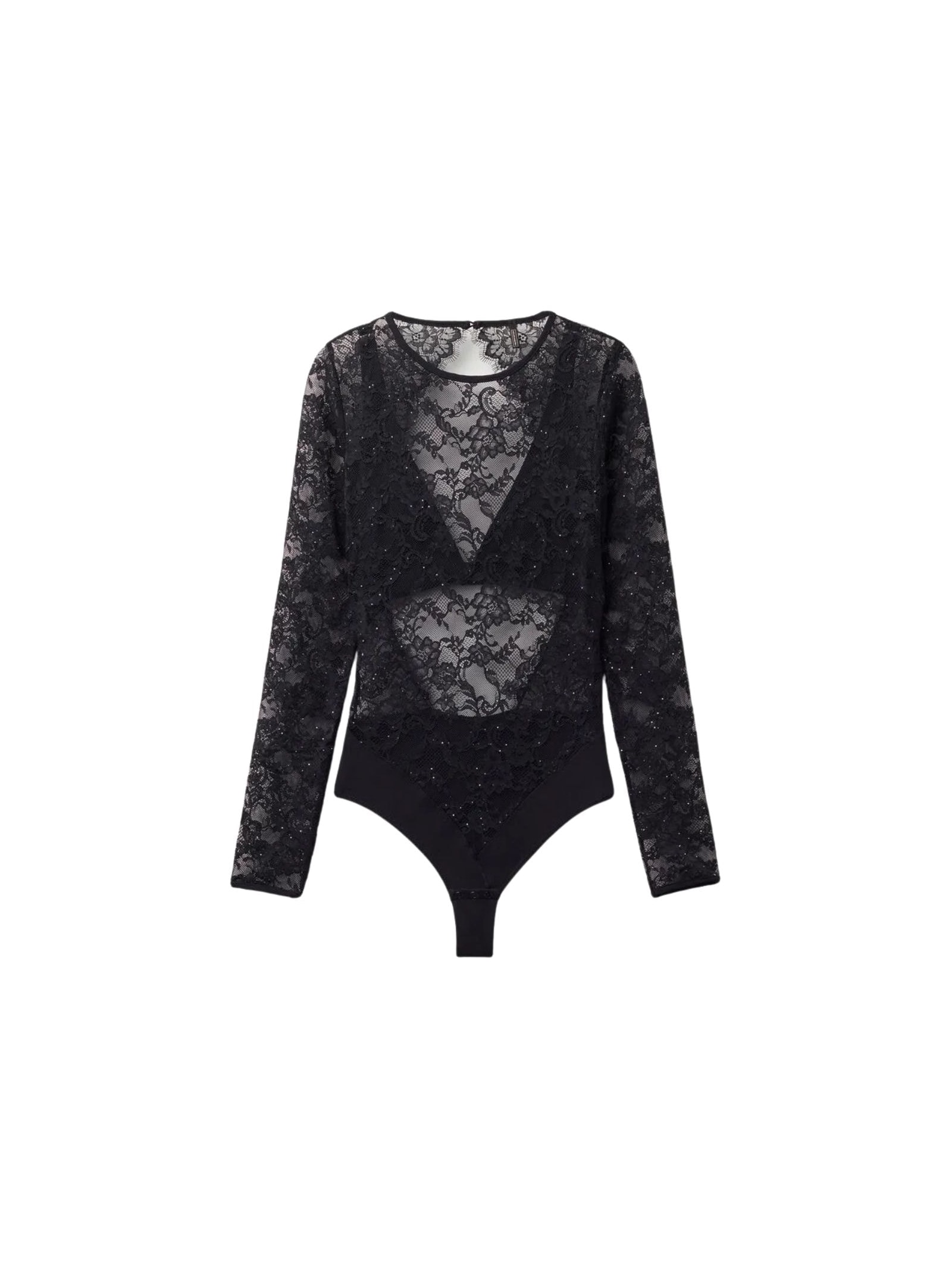 Body De Manga Comprida Em Renda Glimmer Of Pleasure Preto Intimissimi