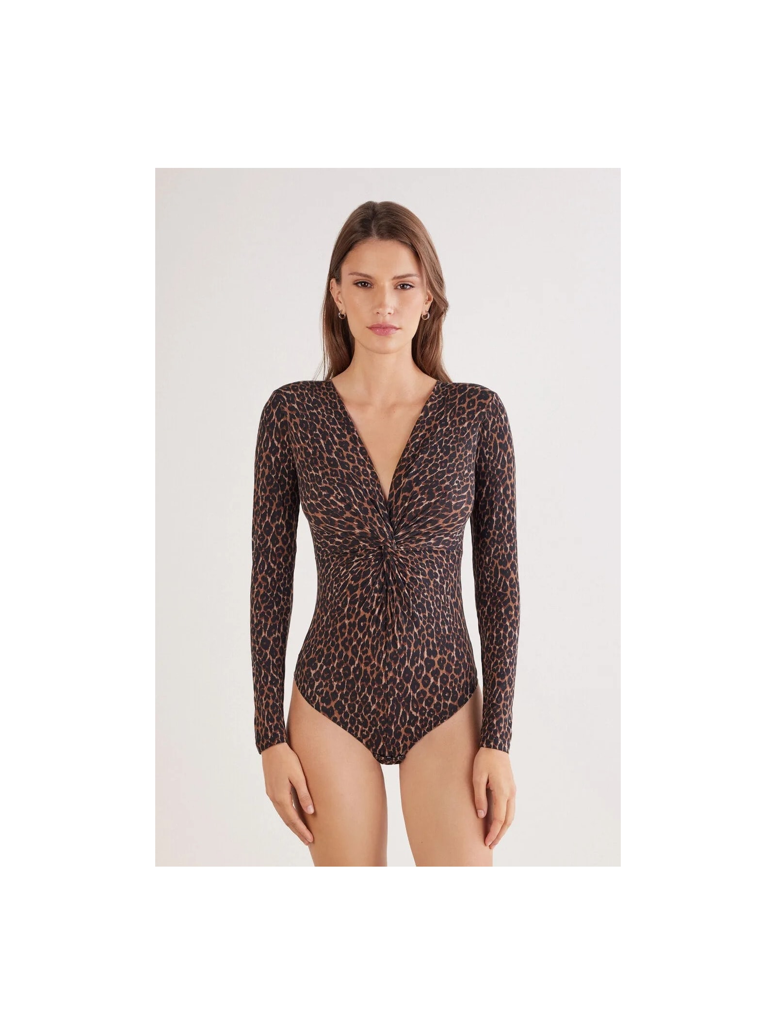 Body De Manga Comprida Sensual Attitude Em Modal Marrom Intimissimi